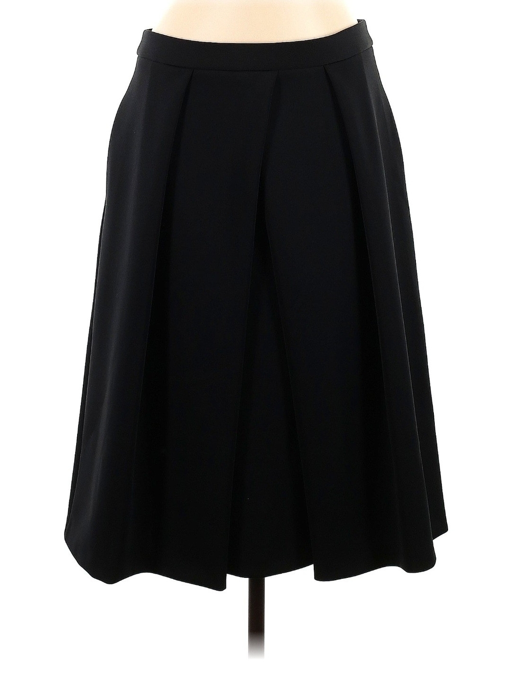 Vince Camuto Black A-Line Pleated Midi Skirt